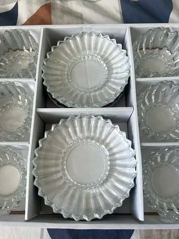 Desert bowls and plates glass