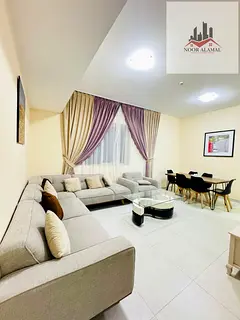 Sharjah, Al Taawun area: Two bedrooms, living room, kitchen, and two bathrooms, next to Oriana Hotel