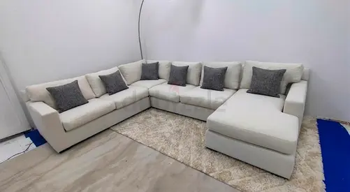 Top Quality crate  barrel beige color U_shaped sofa