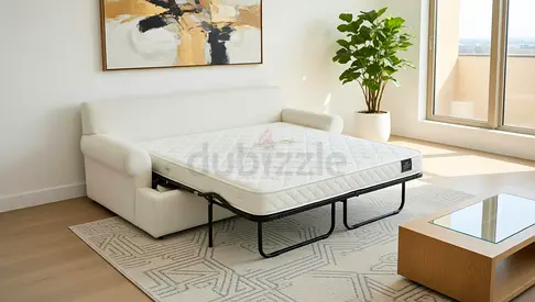 Crate and barrel two seater sofa bed beige