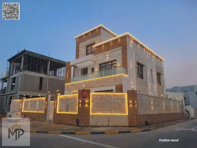 فيلا( زاويه ) للبيع بعجمان منطقة الزاهيه 6 غرف ومجلس وصاله ورووف وغرفة خادمة | تملك حر | السعر شامل رسوم التسجيل.