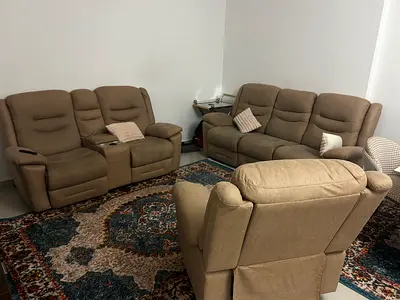 6-Seater Recliner Sofa Set – Single + Double + Triple – Excellent Condition