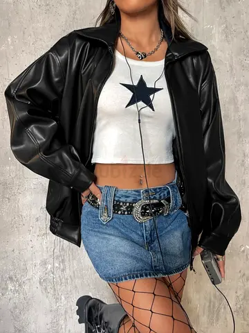 Black leather jacket