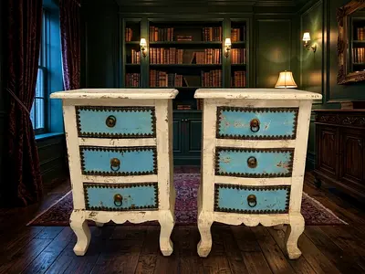 Solid wood vintage nightstands