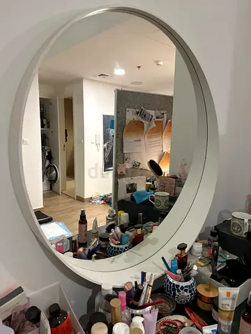 ROTSUND Round Mirror, White, 80 cm