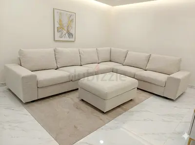 Ikea vimle beige color corner sofa with ottoman