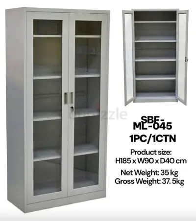 Office file Stylish Grey Glass Door Cabinet