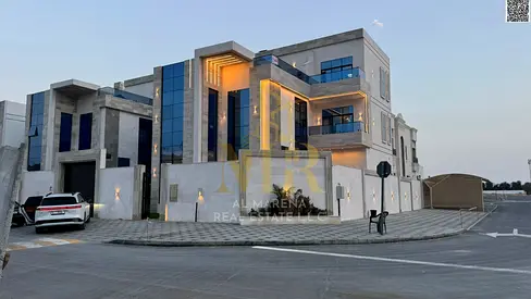 فيلا زاوية للبيع في الحليو 2 – عجمان | 6 غرف | شامل الكهرباء والمياه والمكيفات والأثاث + أسانسير داخلي | تملك حر شامل رسوم التسجيل والتمليك