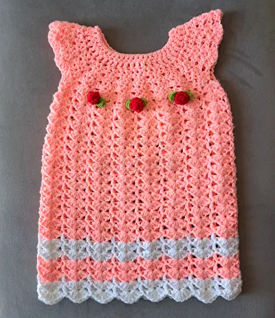 Crochet Handmade Baby Pink Frock