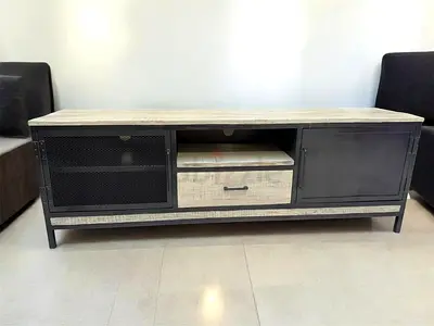Wood and Metal TV Unit