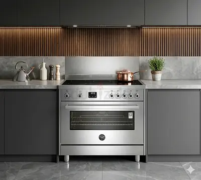 Bertazzoni 90X60 electric Ceramic 5 HOBS Cooking range stove MODEL  Pro905Vmfelxc (Made In Italy)