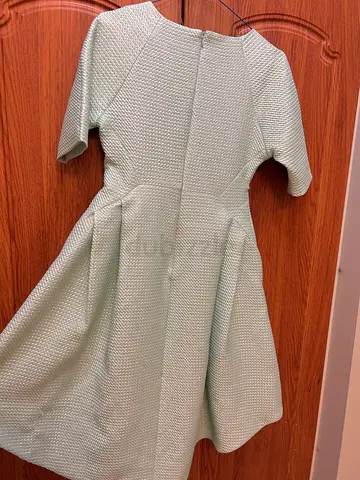 My mint green textured fit-and-flare womens dress