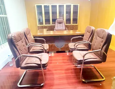 Elegant Brown Office Chairs Set