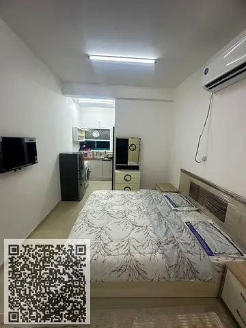 ستديو مفروش للايجار الشهري الرميله عجمان