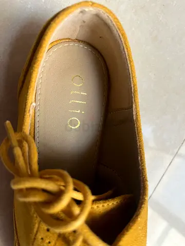 My Ollio mustard suede lace-up flats - brand new.