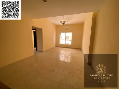 2-bedroom hall first tenant in Emirates City on Sheikh Mohammed Bin Zayed Rd, master, 2 baths, balcony, central AC, free gym & pool, prime location, e