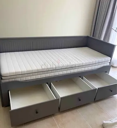 IKEA Hamnes daybed with 3 big storage drawers and 2 IKEA mattresses.