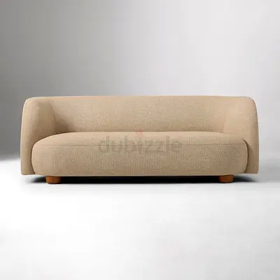 Curved armrest 4 seater boucle fabric sofa
