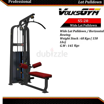 VolksGym S5-20 Wide Lat Pulldown / Row Machine - 68kg Stack