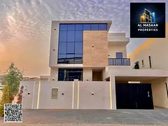 Luxury villa in Al Yasmin, Ajman, ready for immediate occupancy, featuring high-end finishes and spa
