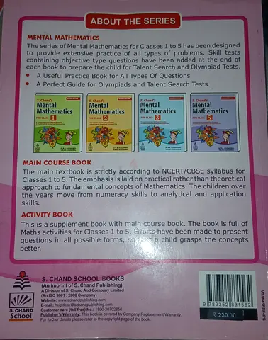 Mental Mathematics Book by S.Chand — Classes 1–5