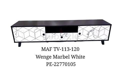Modern Wenge Marble White TV Stand