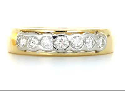 18 K yellow gold ring 0,35 ct natural diamond