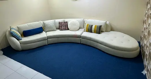 Crate and Barrel beige color lshape sofa