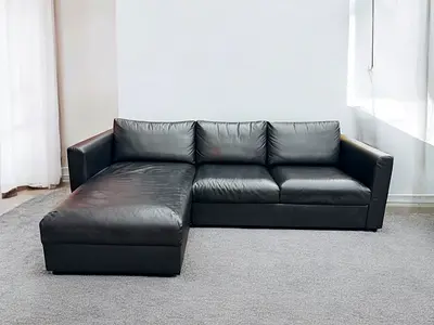 Ikea vimle black 🖤 Leather L shape sectional sofa