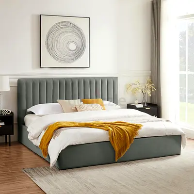 New Customise Queen Bed with Elegant Headboard - Hydraulic Storage Available on Demand