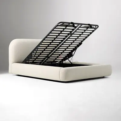 King thick round curved storage bed frame