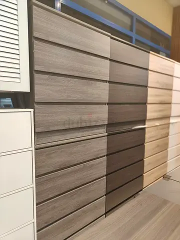 Modern wood-finish chest of drawers