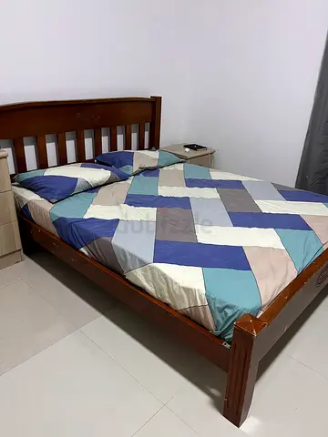 Bed with mattress