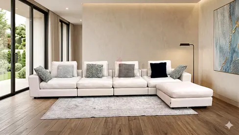Marina Home L Shape Sofa Beige Good condition