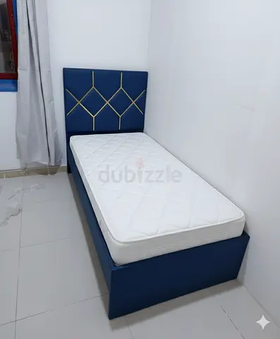 Blue Single Bed with Mattress