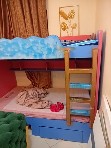 Colorful Bunk Bed for Kids with underbed storage and drawers