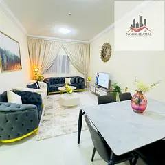 Sharjah, Al Taawun area: Two bedrooms, living room, kitchen, and two bathrooms, next to Oriana Hotel