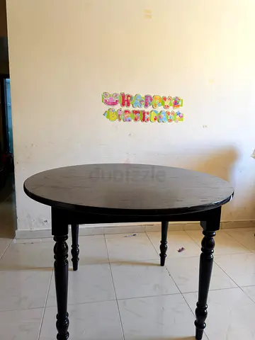 Round Black Dining Table