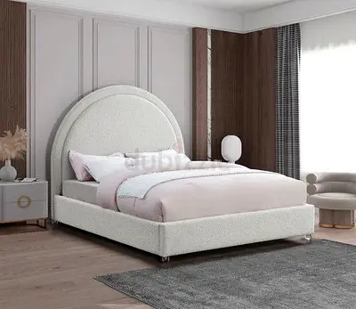 Elegant Modern Bed with Curved Headboard