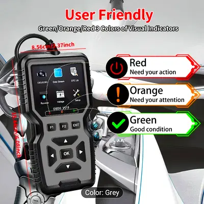 Professional Advanced OBDII/EOBD Car Diagnostic Scan Tool, Battery Tester, I/M Readiness Status, Tro