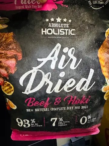 50 AED- Absolute Holistic Air Dried Dog Food Beef  Hoki 1KG
