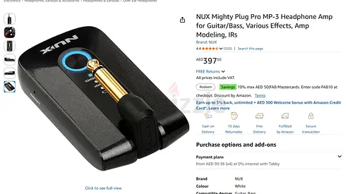 NUX Mighty Plug Pro MP-3 Headphone Amp for Guitar/Bass