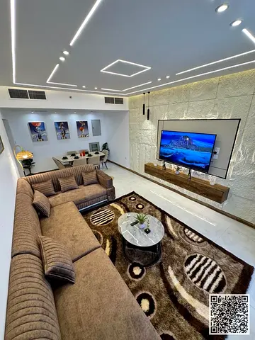 شقة فاخره vip ✨ غرفتين وصالة مع بلكونه باطلاله بحريه للإيجار الشهري. عجمان ليواره. مفروش بالكامل، الايجار يشمل الفواتير والإنترنت وموقف