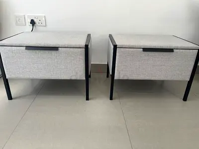 Modern Gray Nightstands with Drawer