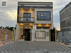 Luxury villa with 5 master bedrooms in Al Helio, Ajman – modern design with a spacious roof terrac