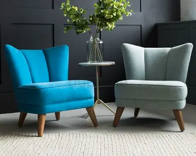 Modern Armchairs Set in Stylish Colors
