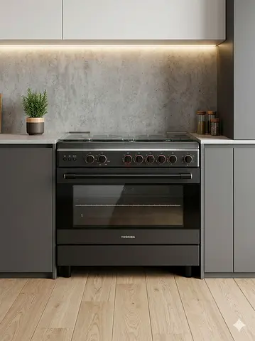 Toshiba Cooker 5 Burner MODEL TBA-36LMG5G089KS Charcoal Grey 90cm