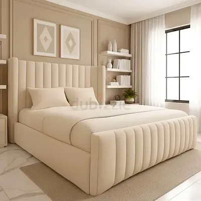 Ribbed design king thick bed frame