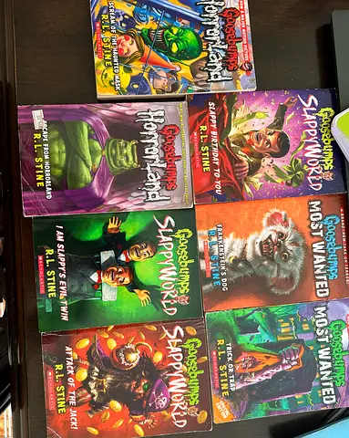 7 Goosebumps Books Bundle - R.L. Stine (SlappyWorld  Most Wanted)
