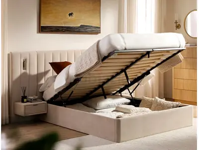 Elegant beautiful 200*200 super king size Bed with Hydraulic storage and drawers